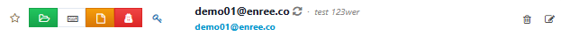 The open menu of a stored login